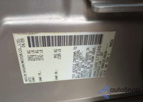 2009 Nissan Altima 2.5 S from USA, damaged, VIN 1N4AL21E89C178340